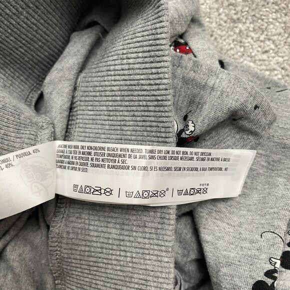 Disney Mickey Mouse Lounge Pajama Pants Mens Large Gray Printed Straight 28x31 - Picture 5 of 13